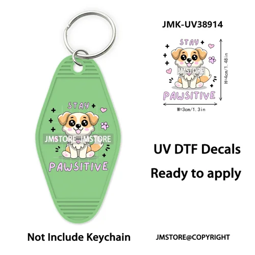 Reading Book Animals Mental Health UV DTF Motel Keychain Wraps Ready To Apply Waterproof High Quality Hotel Keychain Decals