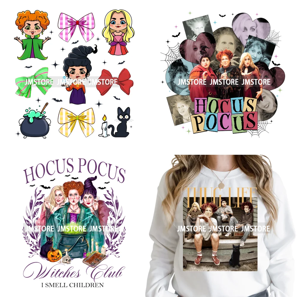 Horror Halloween Movie Witches Social Club Thug Life Coquette Iron on DTF Washable Transfers Stickers Ready to Press for Textile