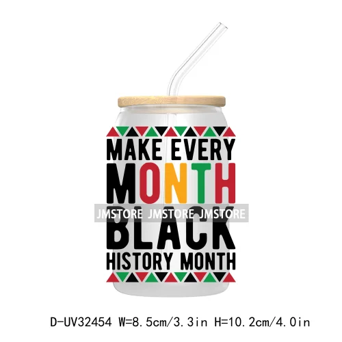 Black History Month Juneteenth African American UV Sticker Decals For Libbey Cold Cups Mugs Tumbler Transfer Stickers Waterproof