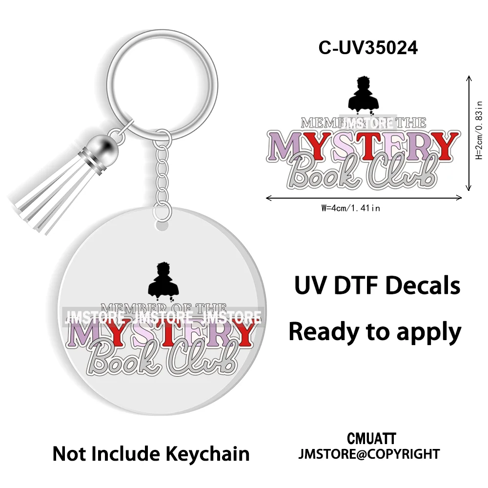 Smells Like Historical Romance Bookish Positive Quotes New WaterProof UV DTF Stickers For Round Circle Acrylic Keychain Key Ring