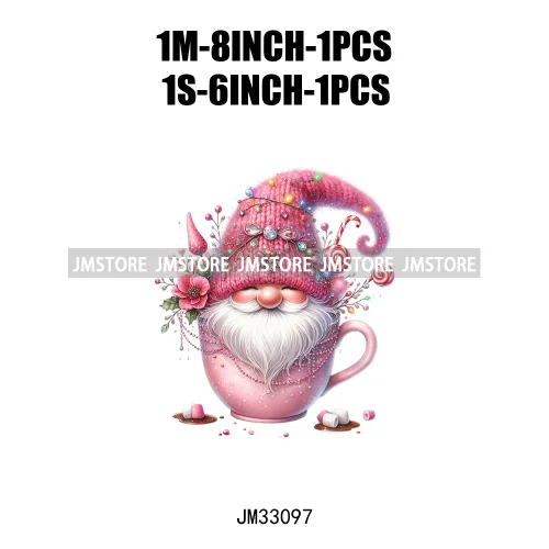 Cute Christmas Hot Cocoa Season Gnomes Sweet Winter Santa Quotes Iron On DTF Transfers Stickers Ready To Press T-shirts Bags