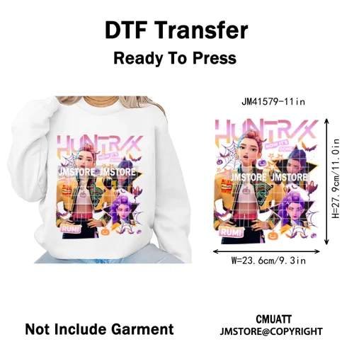 Cartoon Kpop Spooky Boys Girls In This House Era Halloween Iron on DTF Washable Transfers Stickers Ready to Press for Clothes