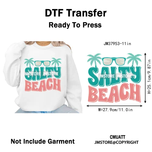 Hello Summer Beach Vibes Stay Cool Live In Sunshine Hot Mom Cowgirl Iron on DTF Transfers Stickers Ready to Press for T-shirts