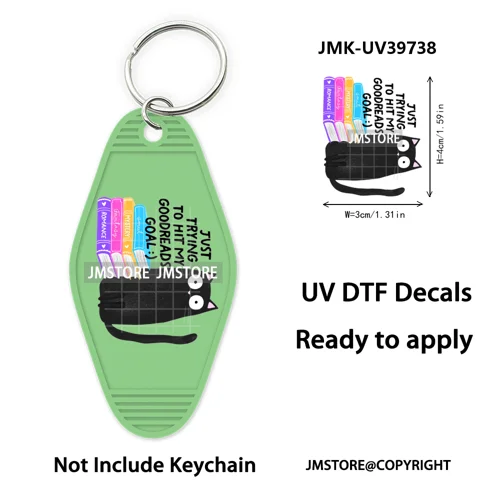 Season Reading Bookish Affirmation UV DTF Motel Keychain Decal Ready To Ship Custom Transfer Stickers Prints For Hotel Keychain