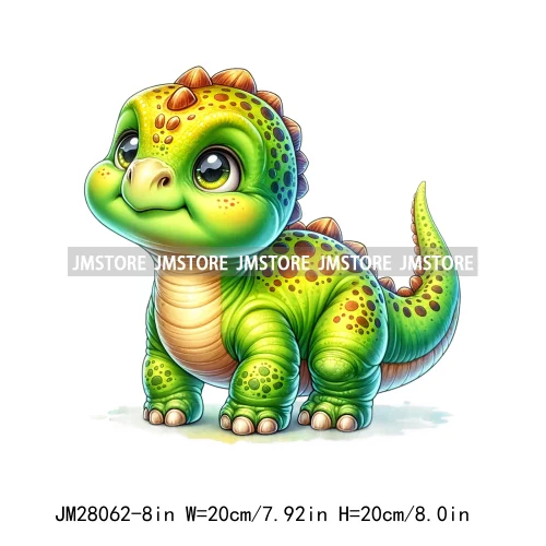 Colorful Dinosaur Baby Animal Thermal Printing Iron On DTF Transfer Stickers Ready To Press For Clothes