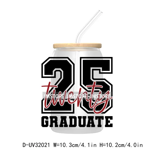 Coquette Bow Senior 2025 Western Grad Squad UV DTF Transfer Stickers Decals For Libbey Cold Cups Mugs Tumbler Waterproof Logo