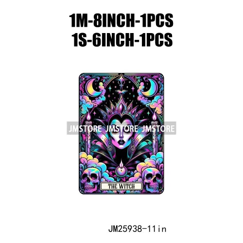 Custom Horror Halloween Emperor Empress Witch Skull Tarot Card Decals DTF Iron On Transfers Stickers Ready To Press For Clothing