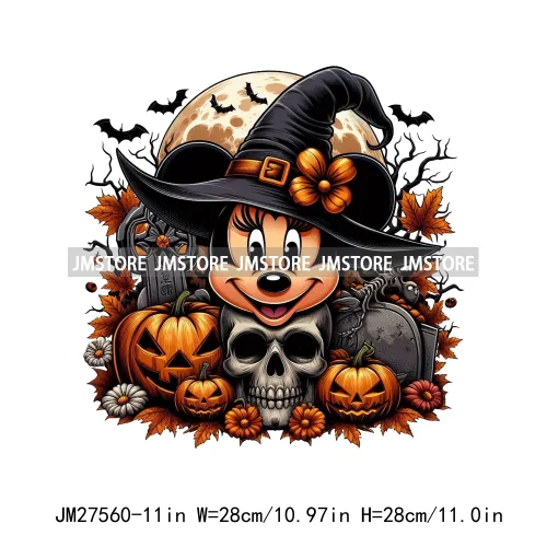 Cartoon Halloween Spooky Season Pumpkin Rip Gravestone Skull DTF Iron On Transfers Stickers Printing Ready To Press For Clothing