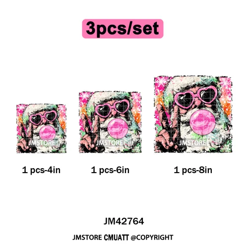 Preppy Brushstroke Gingerbread Santa Bow Tree Merry Christmas Girly Iron on DTF Transfers Stickers Ready to Press for T-shirts