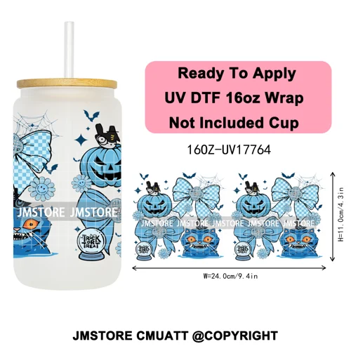 Demon Hunters Kpop Derpy Halloween Mystery Boys UV DTF Stickers Ready To Apply Cup Wrap High Quality For 16OZ Libbey Can Glass