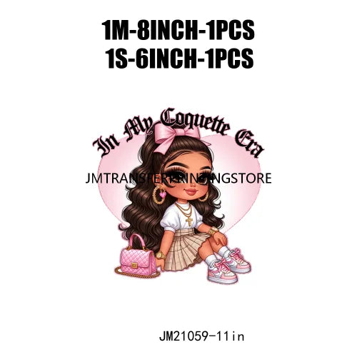 Chicana Religiosa Rose Gold Chola Chingona Bendecida Designs In My Coquette Era Homegirls DTF Transfer Stickers For Hoodies Bags