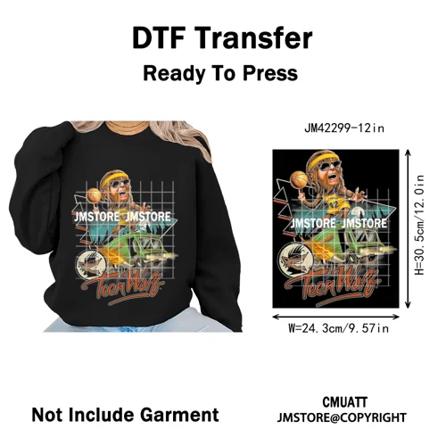 Cool Halftone Horror Killer Characters Scary Halloween Vibes Iron on DTF Washable Transfers Stickers Ready to Press for Clothes