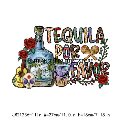 Colorful Mexican Pinata Latina Cinco De Mayo Festival Logos Iron On Fiesta Tacos Tequila DTF Transfer Stickers For Clothing