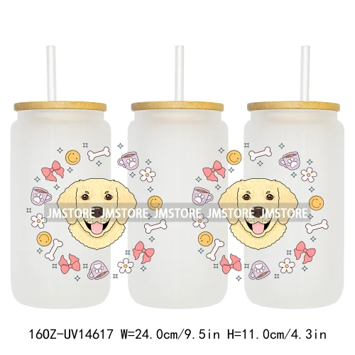 Coquette Bow Cat Dog Mom UV DTF Stickers Ready to Transfer Cup Wrap Custom Labels DIY Craft For Libbey Can Glass Tumblers Mugs