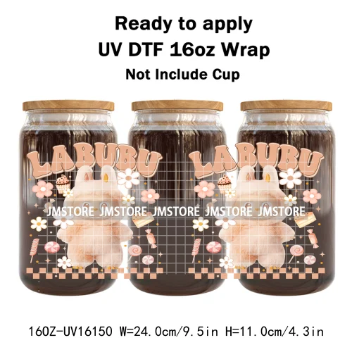 Colorful Cartoon Monster Dolls Princess UV DTF Stickers Ready To Transfer Cup Wrap Custom Labels For Libbey Can Glass Tumbler