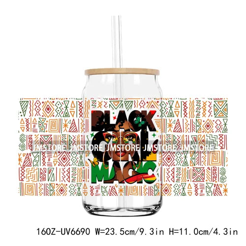 1865 Vibes Juneteenth Sunflower 16OZ UV DTF Cup Wrap Transfer Stickers Custom Label Durable Waterproof Logo For Libbey Glass Can