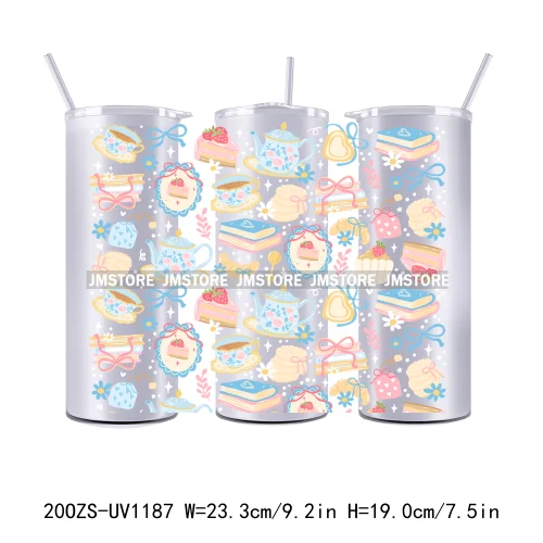 Floral Fruit Bookish Affirmation 20OZ Tumbler Wraps Ready To Ship UV DTF Transfer Stickers Waterproof Prints For Skinny Tumbler