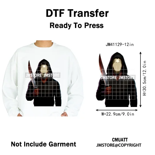 Halloween Spooky Afro Dad Scary Movie Smoking Character Costume Design Iron on DTF Transfer Stickers Ready to Press for Clothing