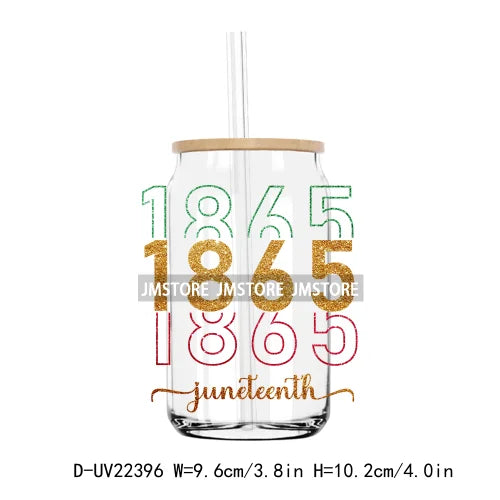 Stepping Into Juneteenth Black History Month UV DTF Transfer Stickers Decal For Libbey Cold Cup Mug Tumbler Waterproof DIY Craft