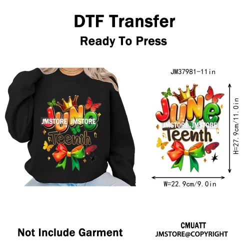 Celebrate Afro Dope Woman Juneteenth Since 1865 Freedom Power Vibes Independence Day Iron on  DTF Transfer Stickers For T-shirts