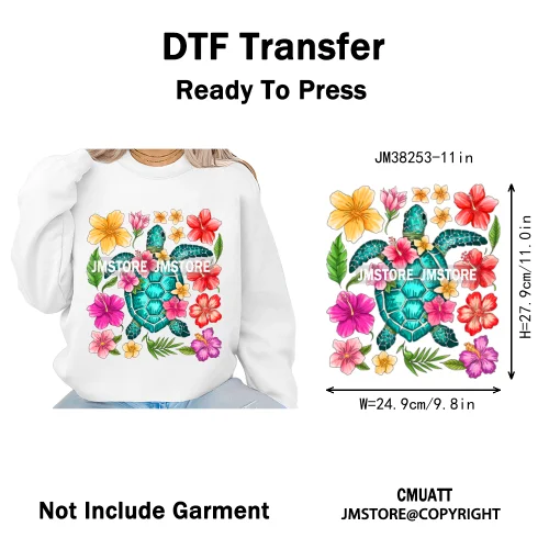 Seashell Sweet Summer Salty Soul Preppy Coastal Coquette Floral Vibes Iron on DTF Transfers Stickers Ready to Press for T-shirts