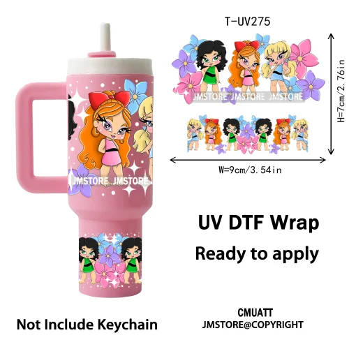 Lovely Cartoon Monsters Princess UV DTF Custom Print Ready To Apply Transfer Stickers Waterproof Wraps For Mini Tumbler Keychain