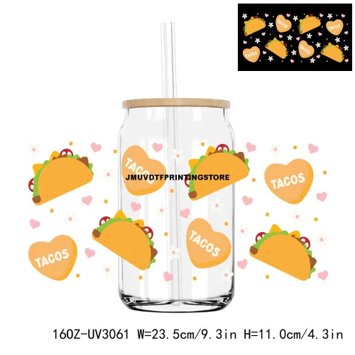 Latina Culture Valentine's Day 16OZ UV DTF Cup Wrap Transfers Stickers Custom Labels DIY Waterproof Logo For Libbey Glass Can