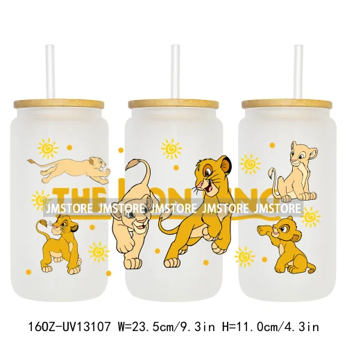 Cartoon Lion Magic King UV DTF Wraps Transfer Sticker Selfadhesive Waterproof High Quality For 16OZ Libbey Glass Can Tumbler