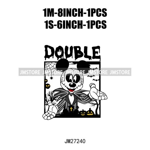 Cartoon Halloween Season Let's Go Ghouls Burn Sage Not Witches Spooky Vibes DTF Iron On Heat Press Transfer Stickers For Clothes