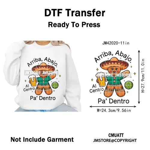 Tis The Season Pan Dulce Mexican Xmas Tuki Donkey Spanish Christmas Latin Iron on DTF Transfers Stickers Ready to Press for Text
