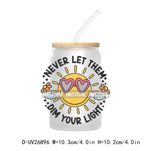 In My Bookish Era UV DTF Sticker For 16OZ Libbey Glass Cup Can Wrap Transfer Stickers Custom Labels Prints DIY Logo Be Kindness