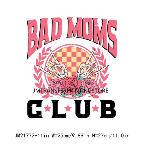 Blessed By God Bad Moms Club Battery Life Of A Mom And Wife Mother's Day Decals Iron On DTF Transfer Stickers For Sweatshirt