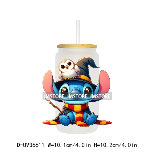 Magic Cartoon Wizard School UV DTF Transfer Stickers Decals Ready To Apply Waterproof For 16OZ Libbey Glass Can Cups Tumbler