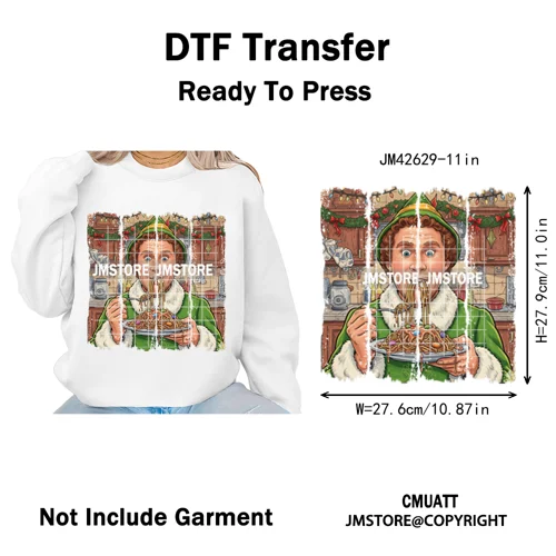 Retro Coquette Bows Holiday Christmas Movie Cartoon Kids Lover Iron on DTF Washable Transfer Stickers Ready to Press for Garment