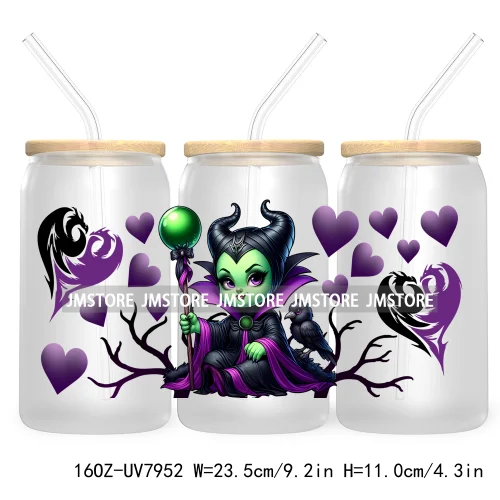 Stay Spooky Halloween 16OZ UV DTF Cup Wrap Transfer Sticker Custom Label Waterproof Logo For Libbey Glass Can Cartoon Characters