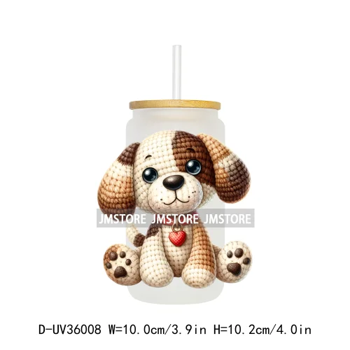 New Knitted Baby Animals UV Sticker Decals For Libbey Cold Cups Mugs Tumbler Transfer Stickers Waterproof High Quality Labels