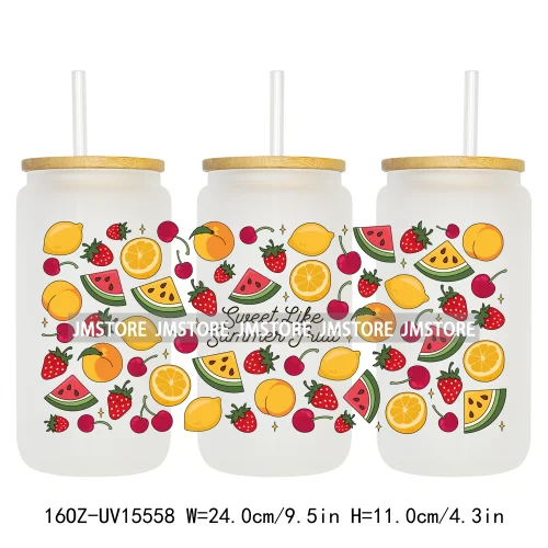 Summer Trip Girly Camping UV DTF Stickers Ready to Transfer Cup Wrap Custom Labels DIY Craft For Libbey Glass Can Mug Tumbler