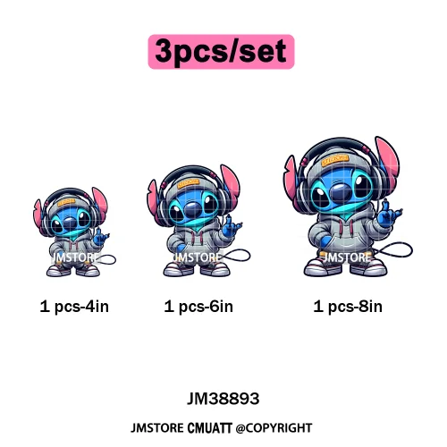 Urban Cartoon Character Streetwear Thermal Printing Iron on DTF Washable Transfers Stickers Ready to Press for Clothing Bags