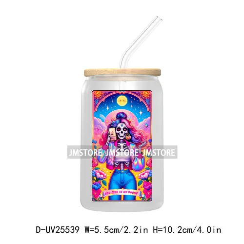 The Crazy Aunt Funny Tarot Card UV DTF Transfer Stickers Decals For Libbey Cold Cups Mugs Durable Waterproof Custom Logo Labels