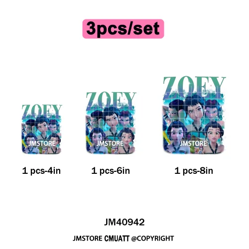 Cartoon Girl Dinner Kpop Merch Idol Band Group Music Movie Iron on DTF Washable Transfers Stickers Ready to Press for Textile