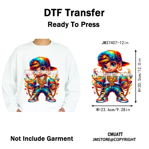 12in Dino Trucks Drip Or Die Skull Beats Graffiti Streetwear Man Design Iron on DTF Transfer Stickers Ready to Press for Clothes