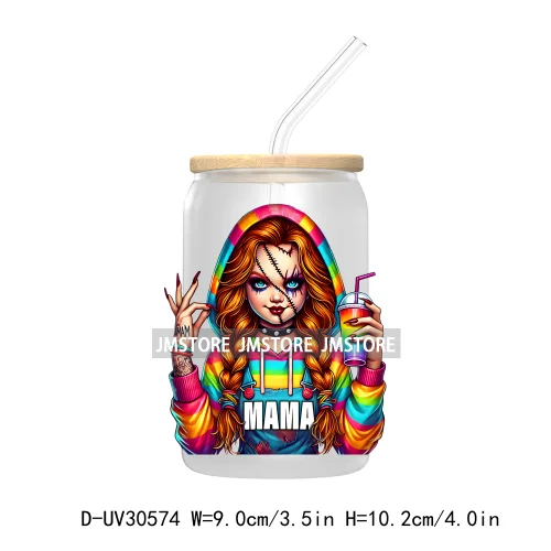 Halloween Horror Mama Dad Movie Killers UV DTF Transfers Stickers Decals For Libbey Cold Cups Mugs Tumbler High Quality Labels