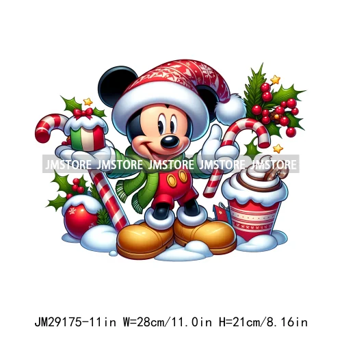 Special Delivery Characters Cartoon Santa Claus Christmas Gift Iron On DTF Transfers Stickers Ready To Press For Clothes