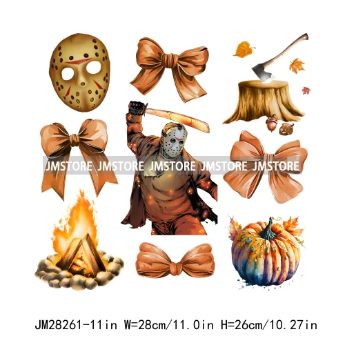 Cartoon Princess Cute Animal Coquette Fall Season Autumn Pumpkin Spice Iron On DTF Transfers Stickers Ready To Press For Clothes