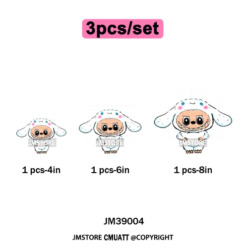 Colorful Monster Keychain Doll Character Designs Iron on DTF Washable Heat Transfers Stickers Ready to Press for T-shrits Bags
