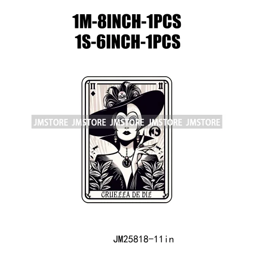 Cute Cartoon Animal Princess Characters Halloween Tarot Cards DTF Iron On Transfers Stickers Ready To Press For T-shirt Bags