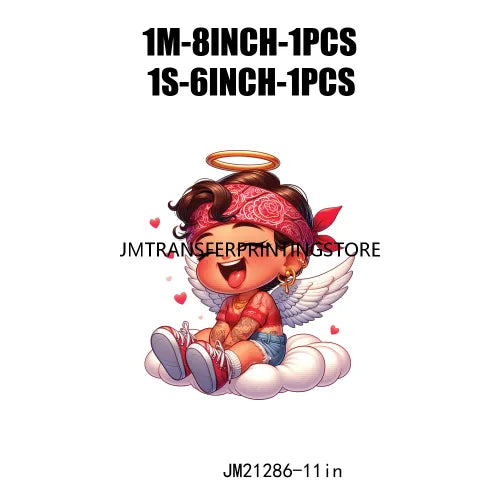 Cute Baby Angel Concha Valentine Kids Lovely Iron On DTF Transfers Printing Stickers Ready To Press For Hoodies