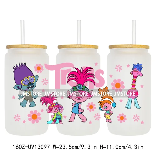 Kids Cartoon Best Friends UV DTF Stickers Ready to Transfer Cup Wrap Custom Labels DIY Craft For Libbey Can Glass Tumblers Mugs