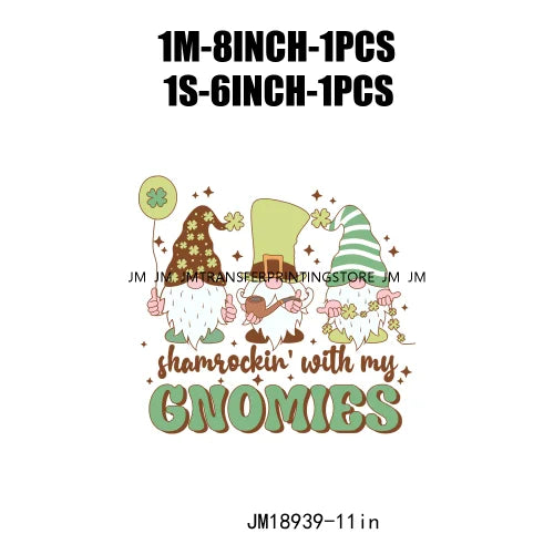 Happy St Patrick's Irish Day Lucky Vibes Shamrock And Roll Wish DTF Heat Transfers Stickers Printing Ready To Press For Clothing
