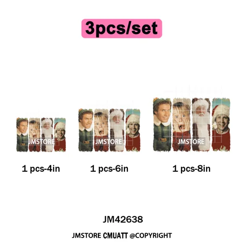 Retro Coquette Bows Holiday Christmas Movie Cartoon Kids Lover Iron on DTF Washable Transfer Stickers Ready to Press for Garment